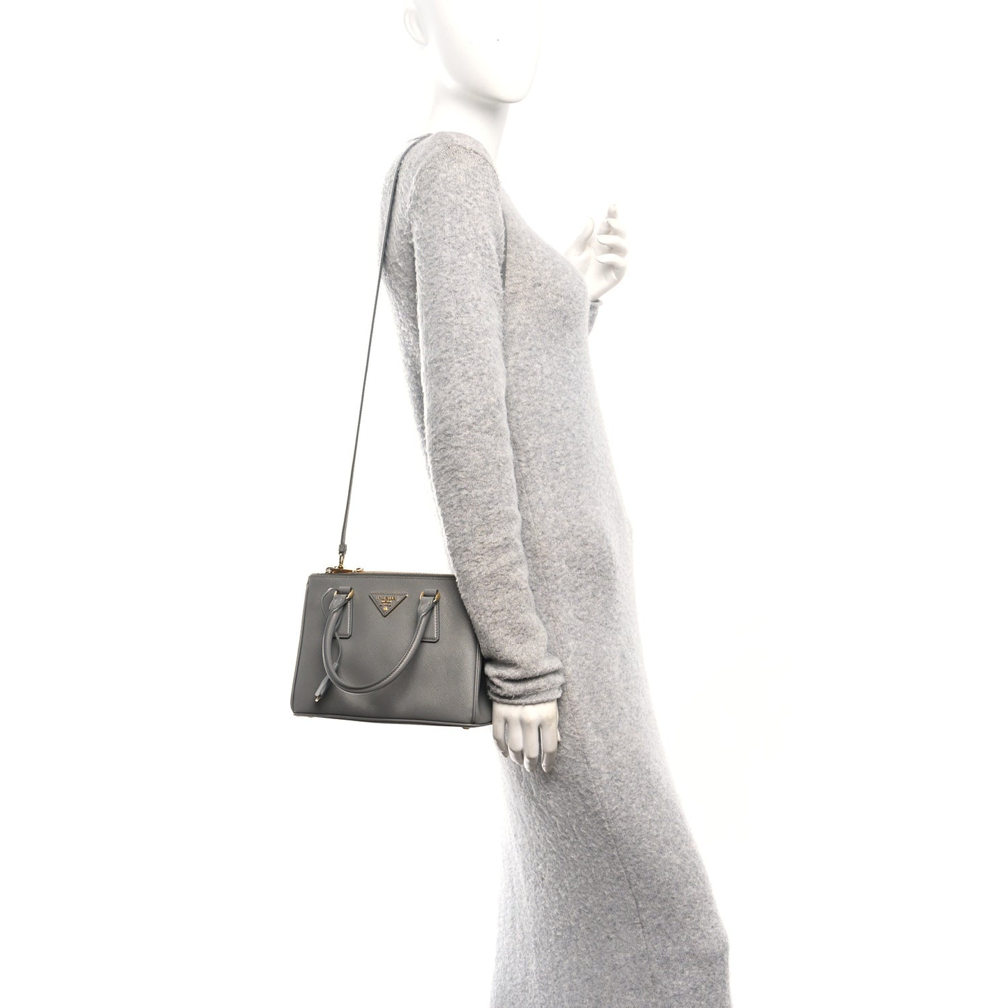 Saffiano Lux Small Galleria Double Zip Tote Nube