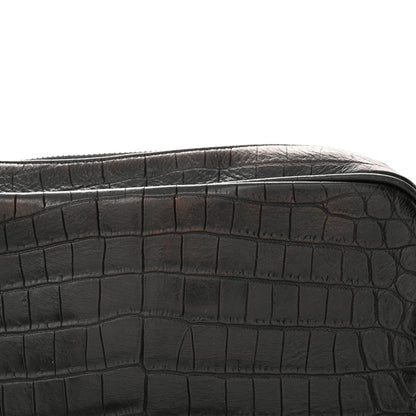 Saint Laurent Calfskin Crocodile Embossed Monogram Lou Camera Bag Black 13 of 13