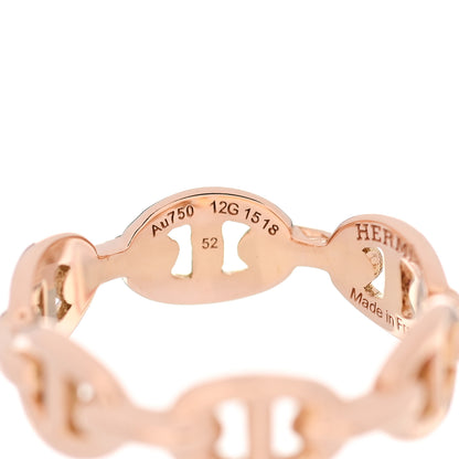 Hermes 18K Rose Gold PM Chaine D'Ancre Enchainee Ring 52 6 5 of 6