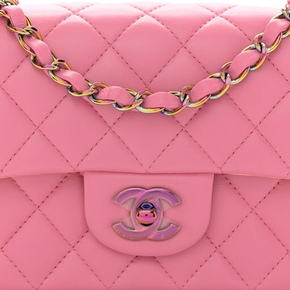 Chanel Lambskin Quilted Mini Rectangular Flap Pink Yellow 8 of 11