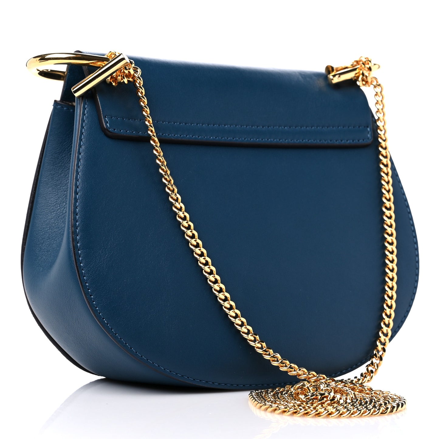 Suede Smooth Calfskin Mini Drew Shoulder Bag Majolica Blue