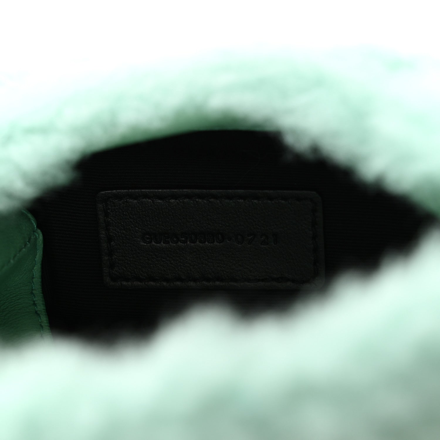 Saint Laurent Shearling Quilted Monogram Loulou Puffer Pouch Clutch Iced Mint 8 of 8