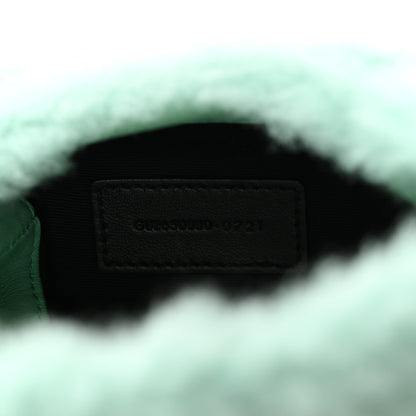 Saint Laurent Shearling Quilted Monogram Loulou Puffer Pouch Clutch Iced Mint 8 of 8