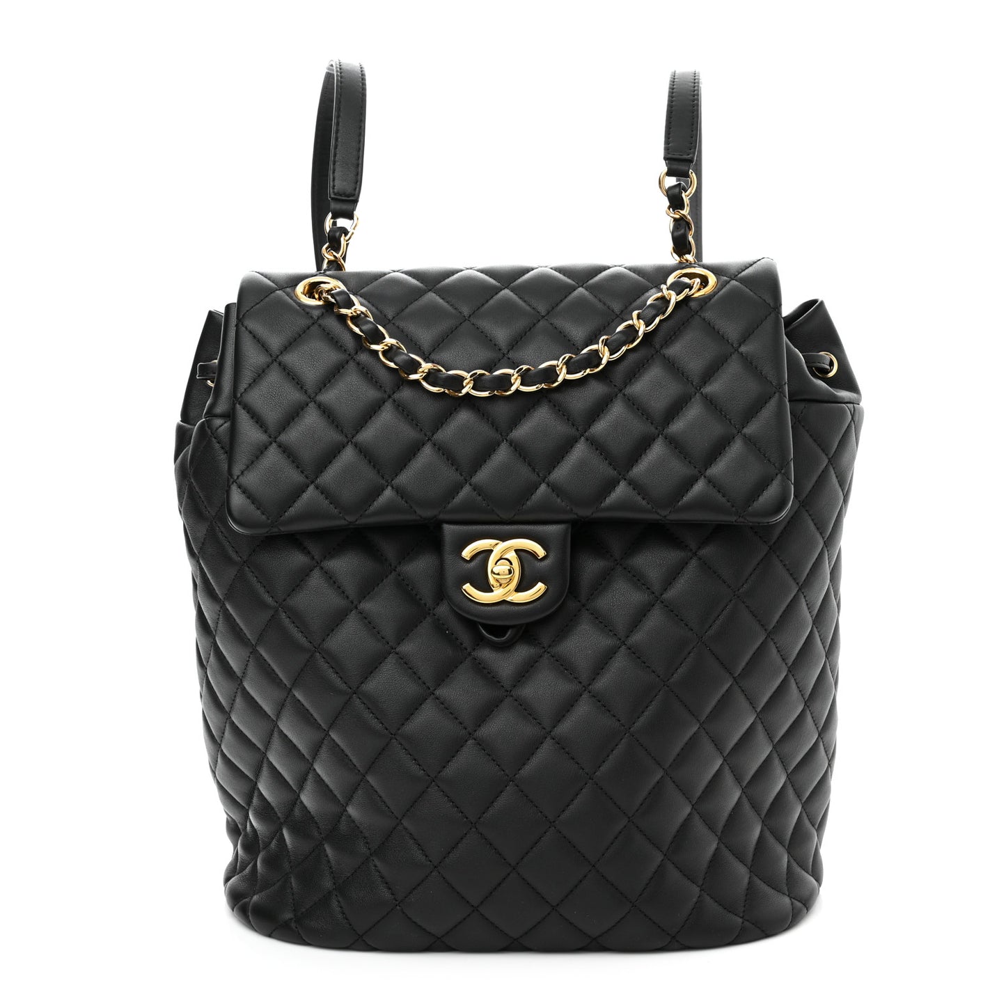 Lambskin Quilted Large Urban Spirit Backpack Black