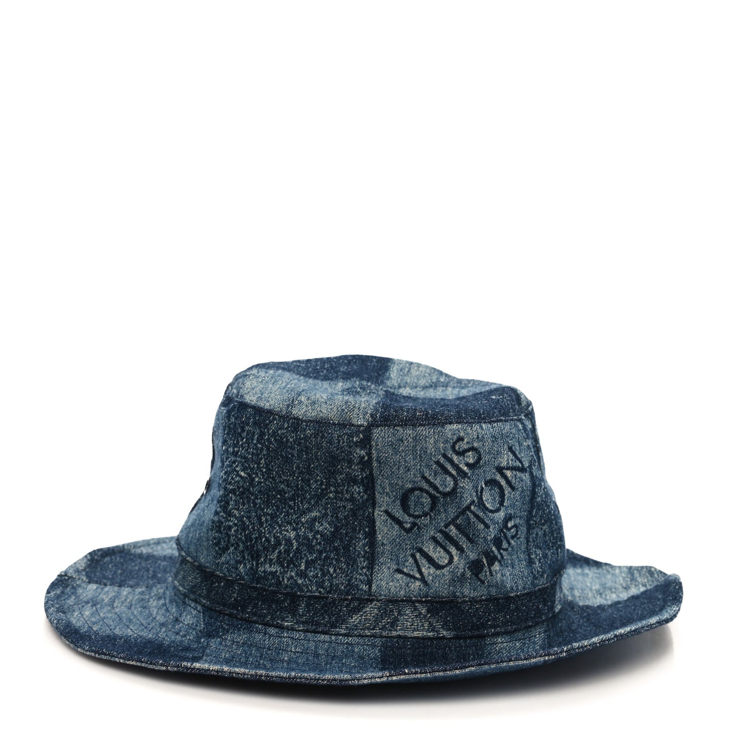 Denim Damier Chapeau Skater Bucket Hat 58 Blue