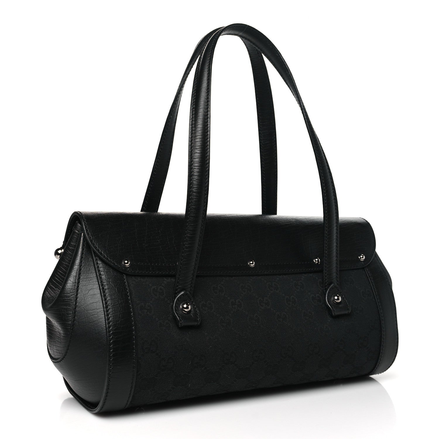 Gucci Monogram Bamboo Bullet Bag Black 3 of 10