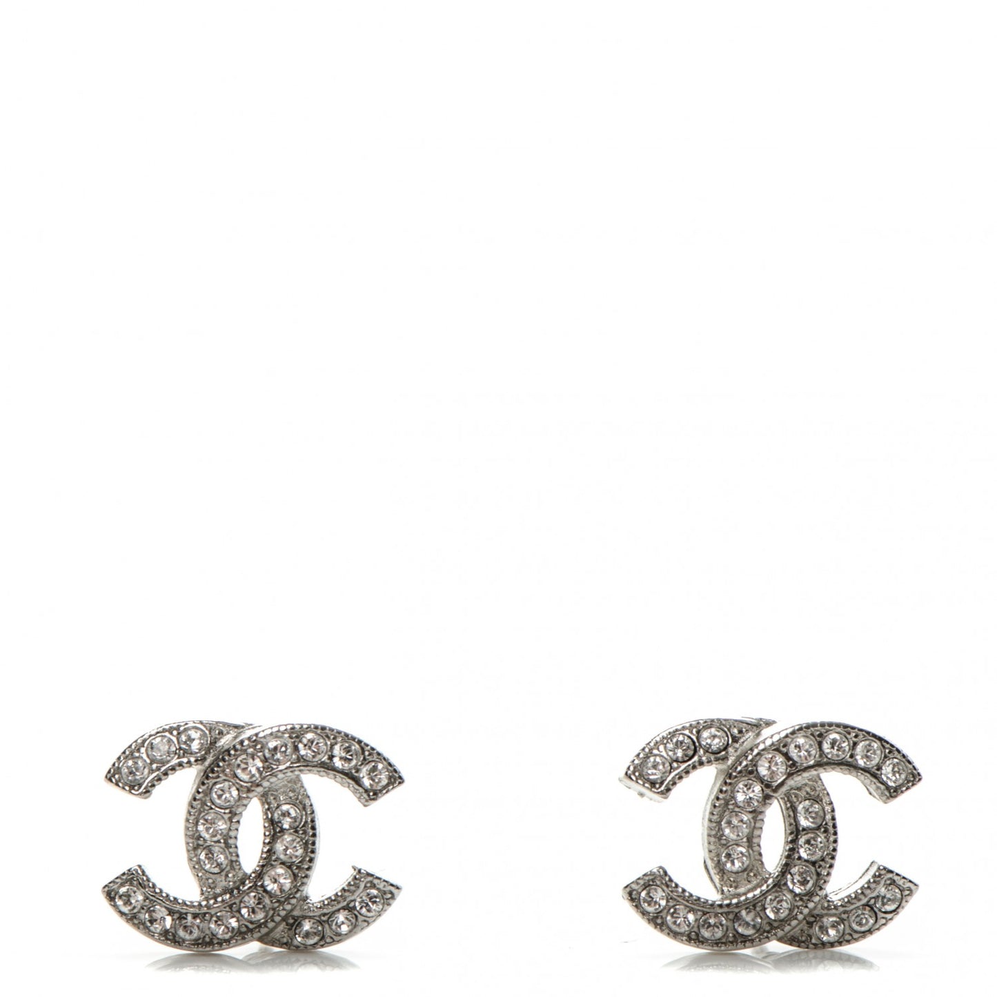 Crystal CC Earrings Silver