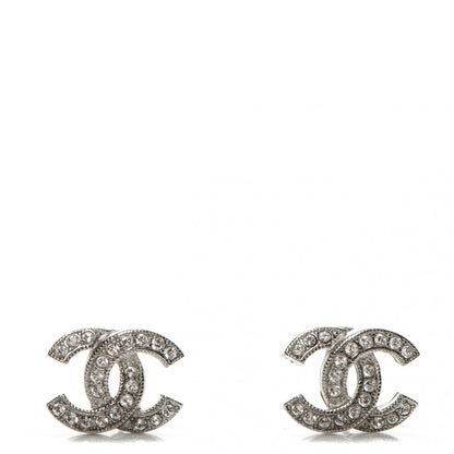 Chanel Crystal CC Earrings Silver 1 of 4