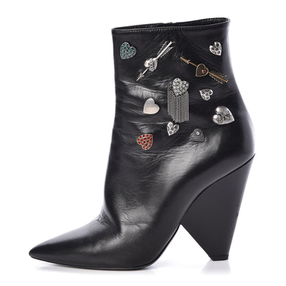 Saint Laurent Calfskin Niki Charm Boots 40 Black 1 of 9