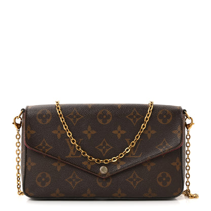 Louis Vuitton Monogram Pochette Felicie Chain Wallet Fuchsia 1 of 10