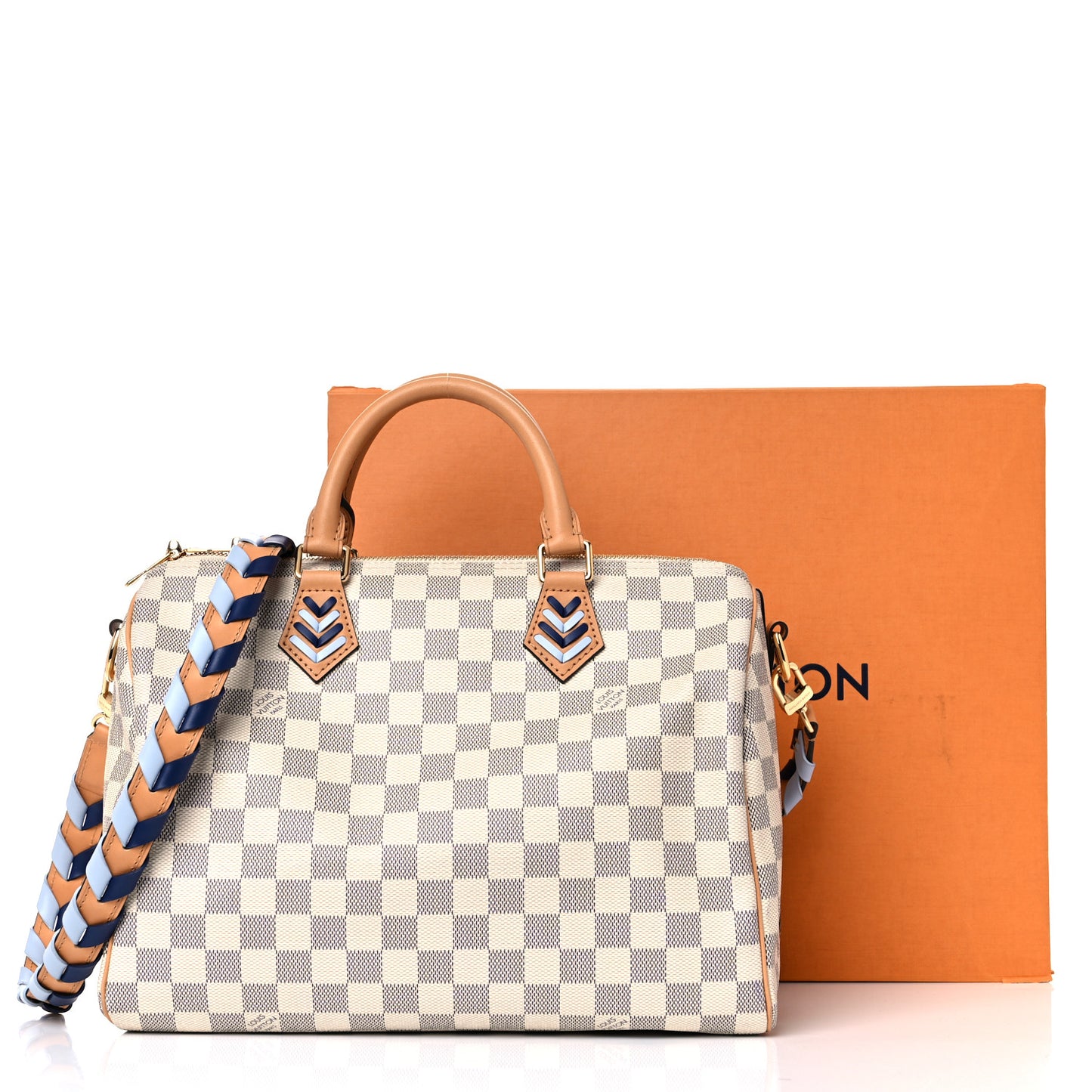 Damier Azur Braided Speedy Bandouliere 30 Blue