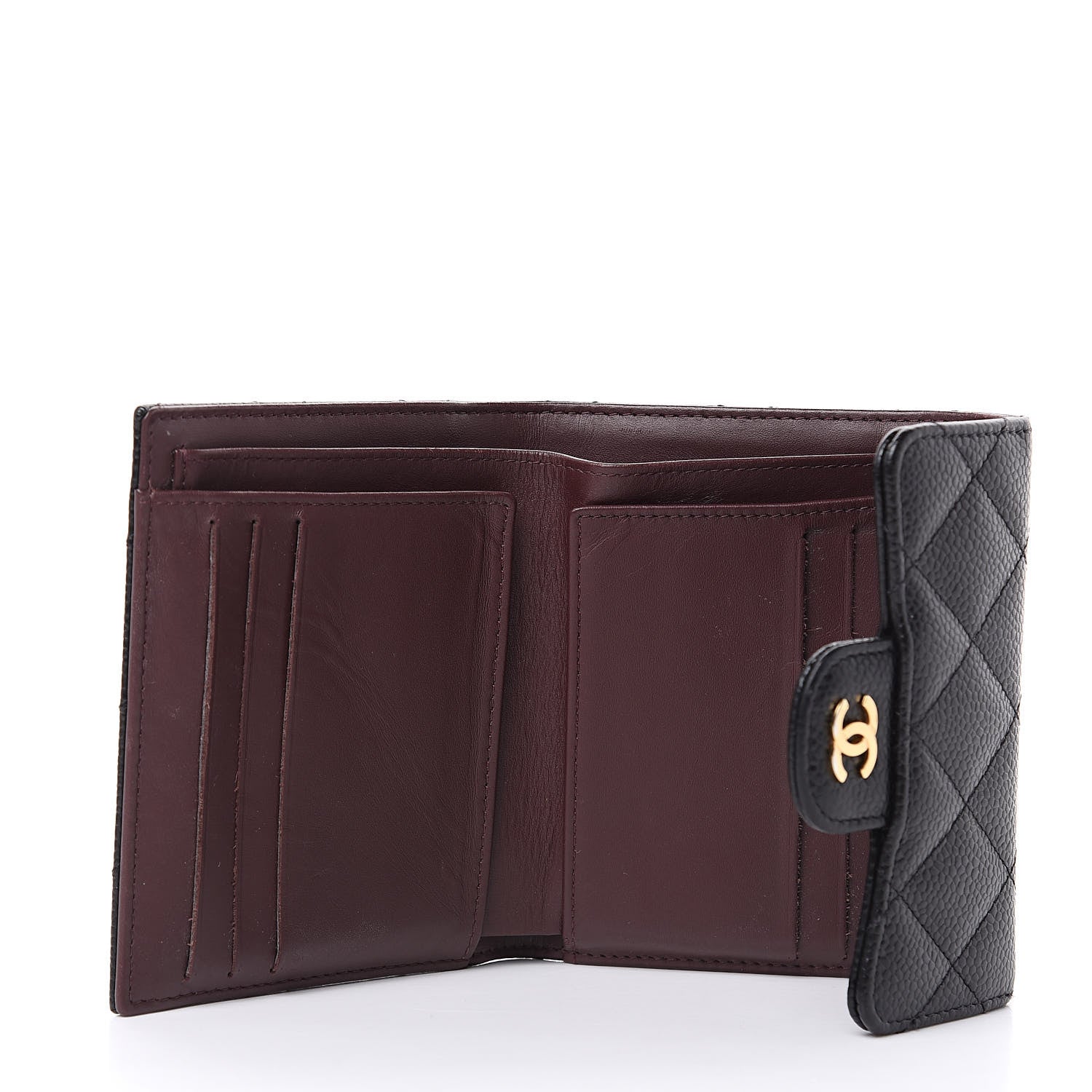Chanel Caviar Quilted Compact Flap Wallet Black 5 of 10