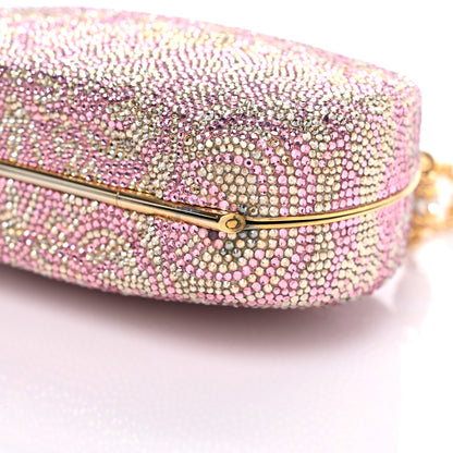 Judith Leiber Swarovski Crystal Minaudiere Clutch Pink Gold 8 of 8