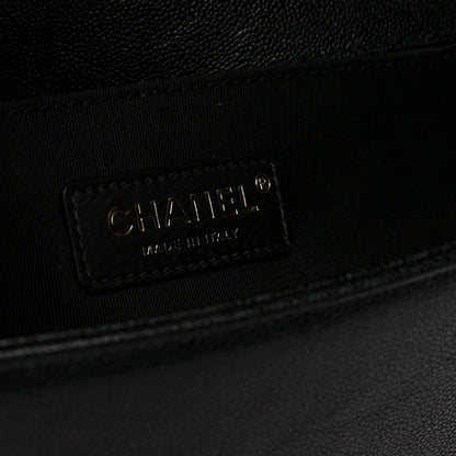 Chanel Caviar Chevron Quilted Medium Boy Flap Black 6 of 13