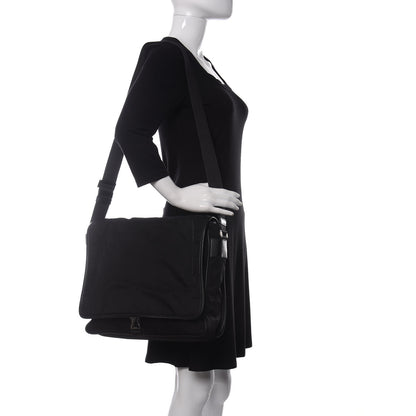 Prada Tessuto Nylon Saffiano Messenger Bag Black 2 of 9