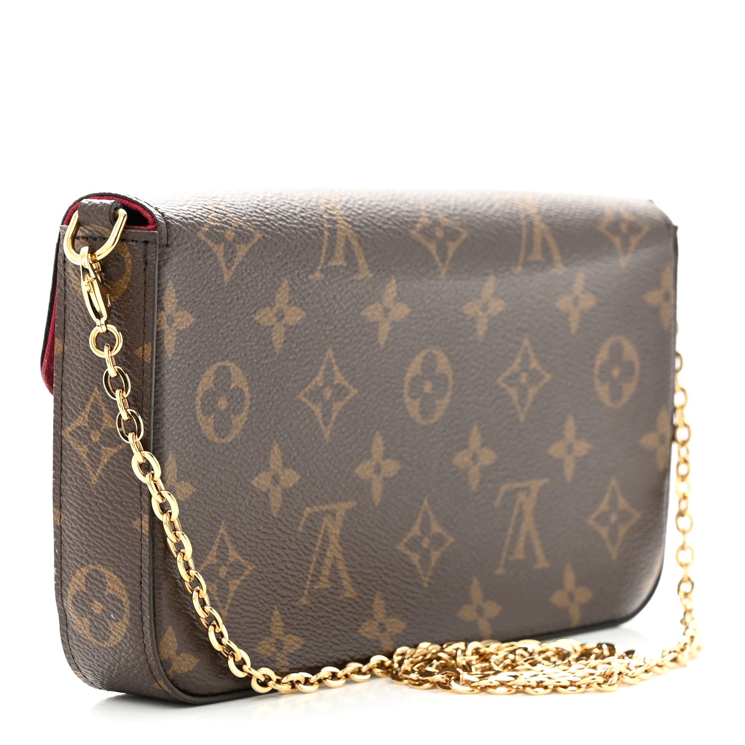 Louis Vuitton Monogram Pochette Felicie Chain Wallet Fuchsia 4 of 14