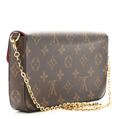 Louis Vuitton Monogram Pochette Felicie Chain Wallet Fuchsia 4 of 14