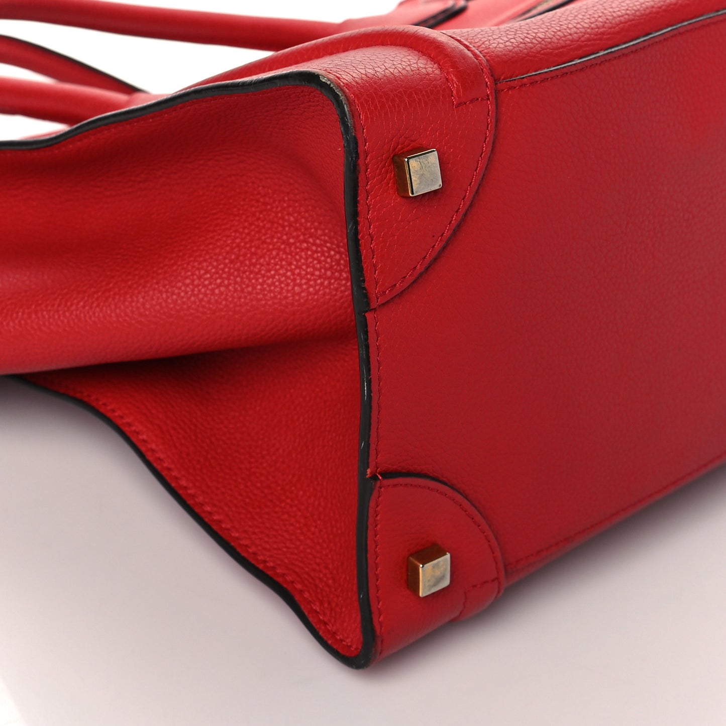 Drummed Calfskin Mini Luggage Coquelicot