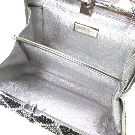 Swarovski Crystal Minaudiere Clutch Silver
