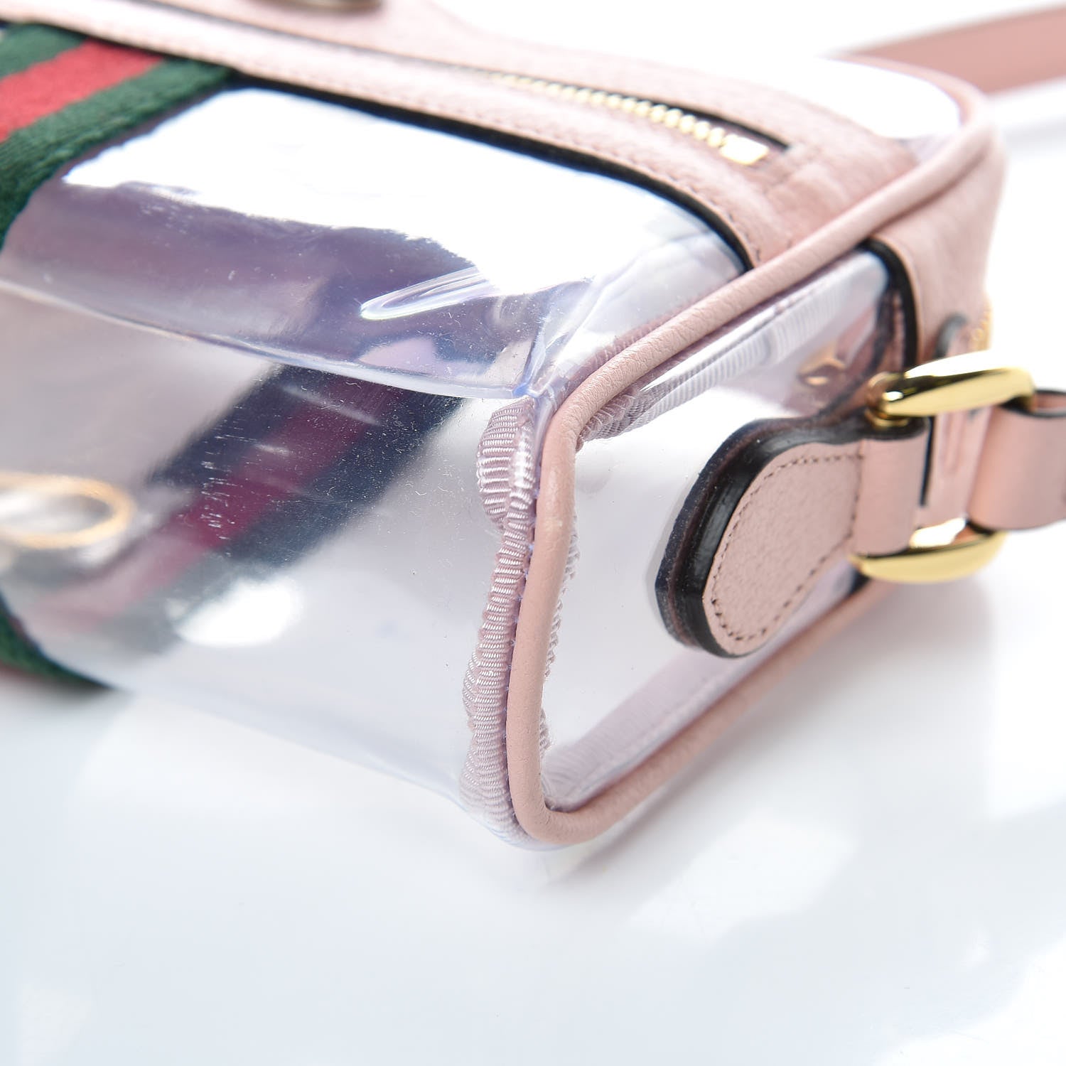 Gucci Vinyl Web Mini Ophidia Transparent Shoulder Bag Perfect Pink 8 of 9