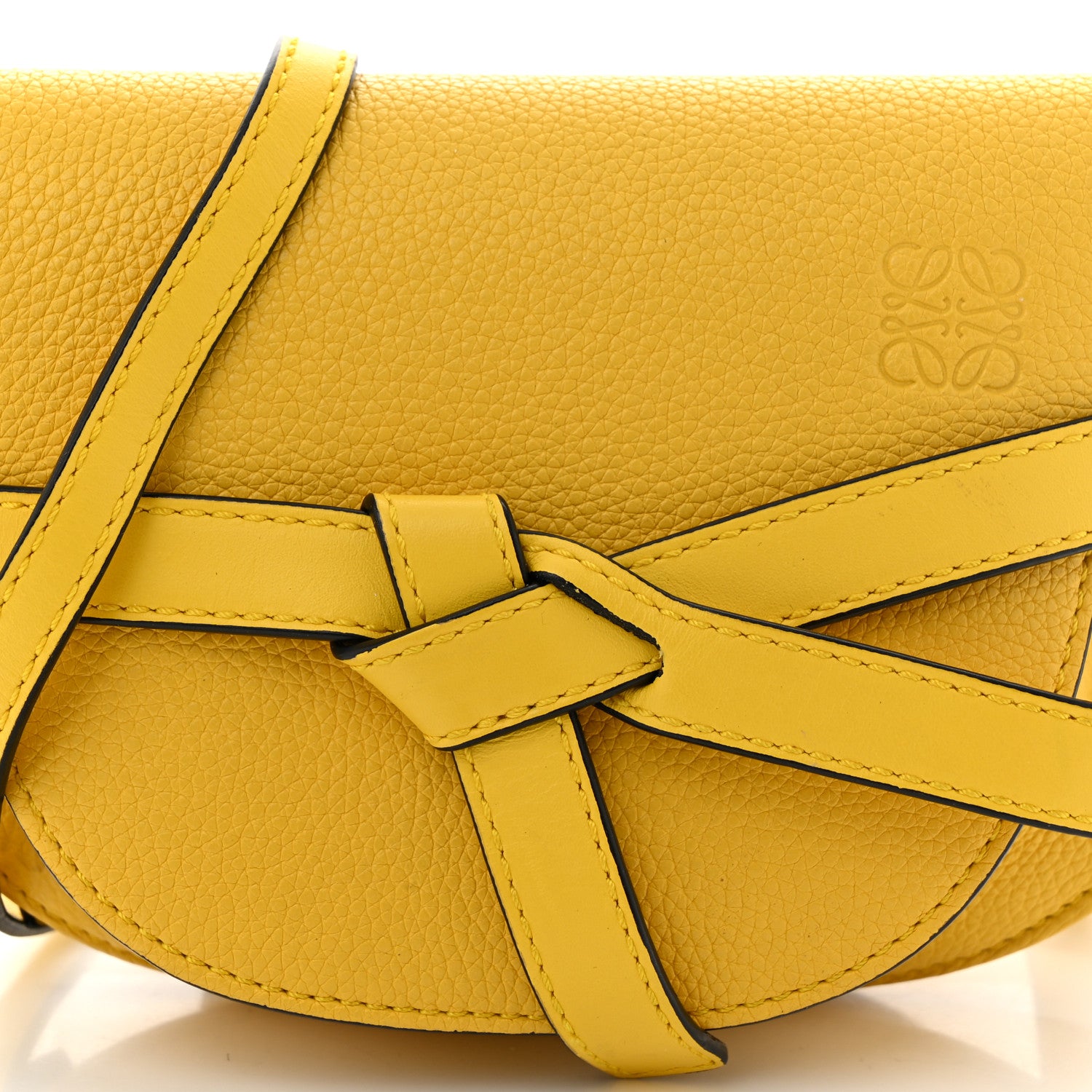 Loewe Grained Calfskin Mini Gate Crossbody Bag Yellow 8 of 11