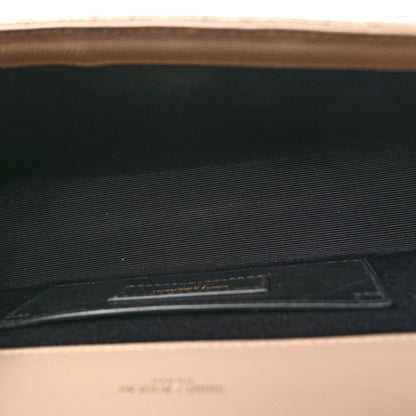 Saint Laurent Grain De Poudre Textured Mixed Matelasse Triquilt Small Monogram Satchel Dark Beige 5 of 9