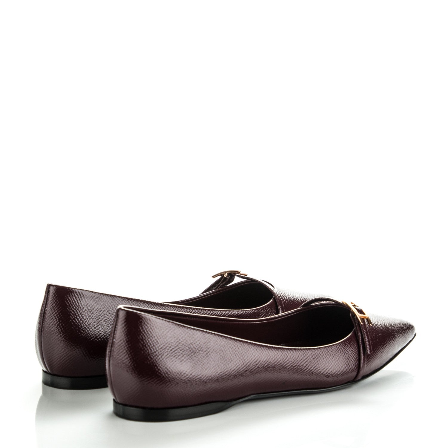 Hermes Patent Epsom Laura Ballerina Flats 37 Bordeaux 4 of 7
