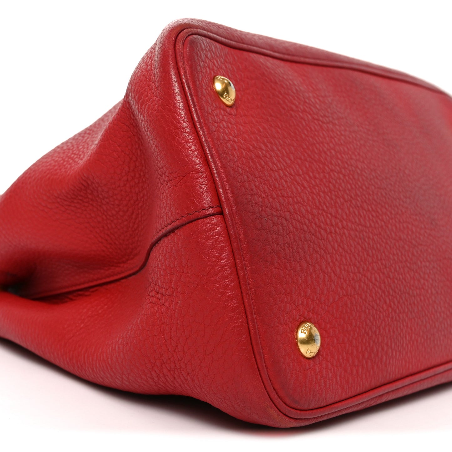 Vitello Daino Top Handle Shoulder Bag Rosso