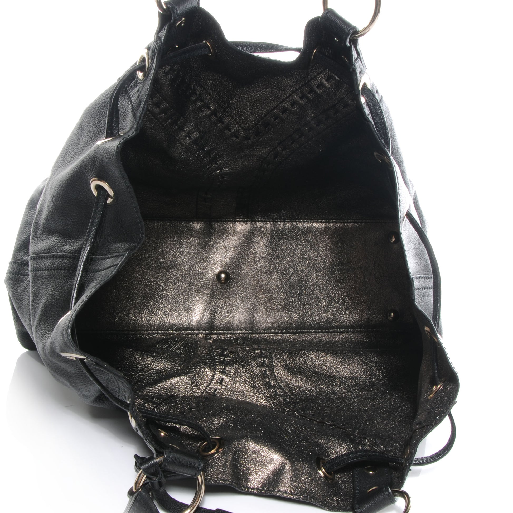 Saint Laurent Leather Reversible Double Sac Y Tote Black Bronze 5 of 10