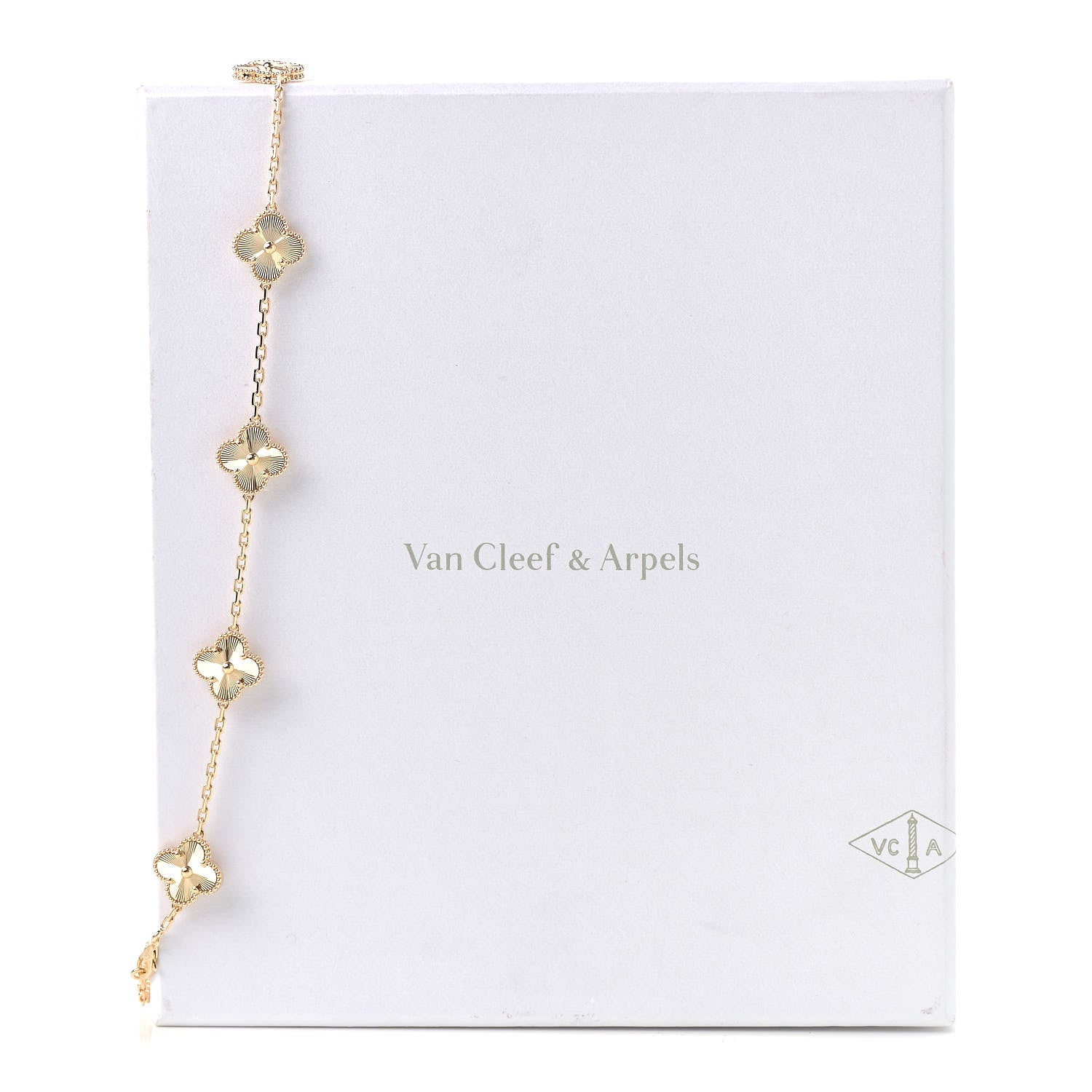 Van Cleef & Arpels 18K Yellow Gold 10 Motifs Guilloche Vintage Alhambra Necklace 6 of 6
