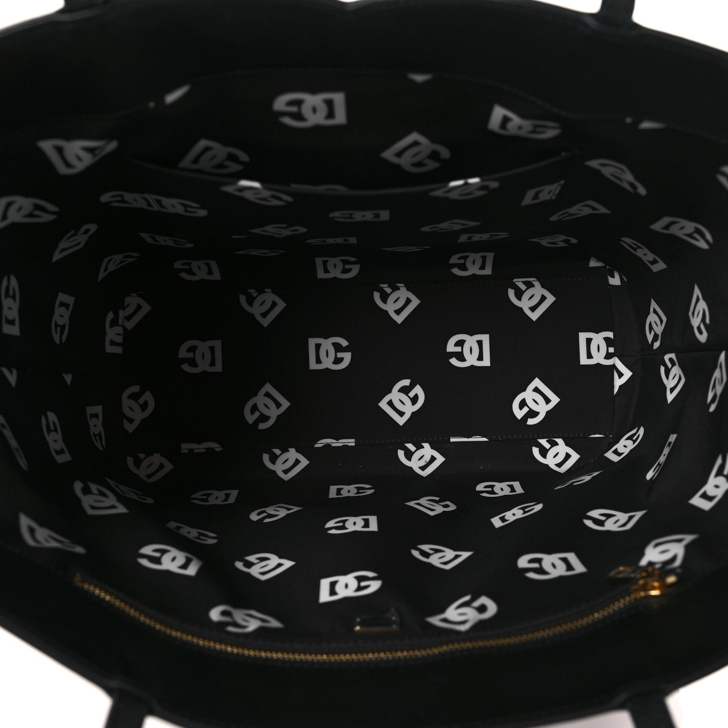 Calfskin DG Logo Shopper Tote Black