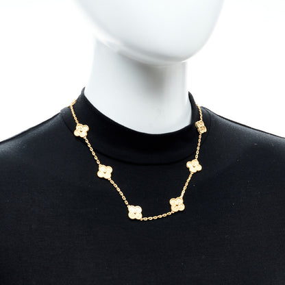 Van Cleef & Arpels 18K Yellow Gold 10 Motifs Vintage Alhambra Necklace 2 of 7