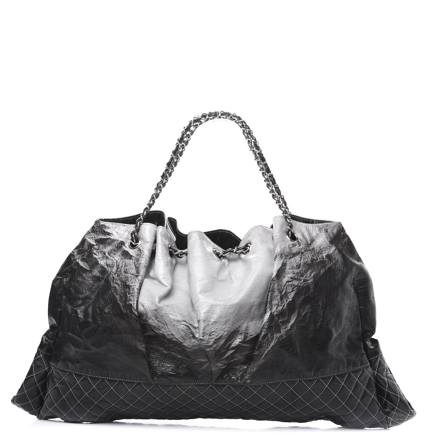 Vinyl Quilted Melrose Degrade Tote Black