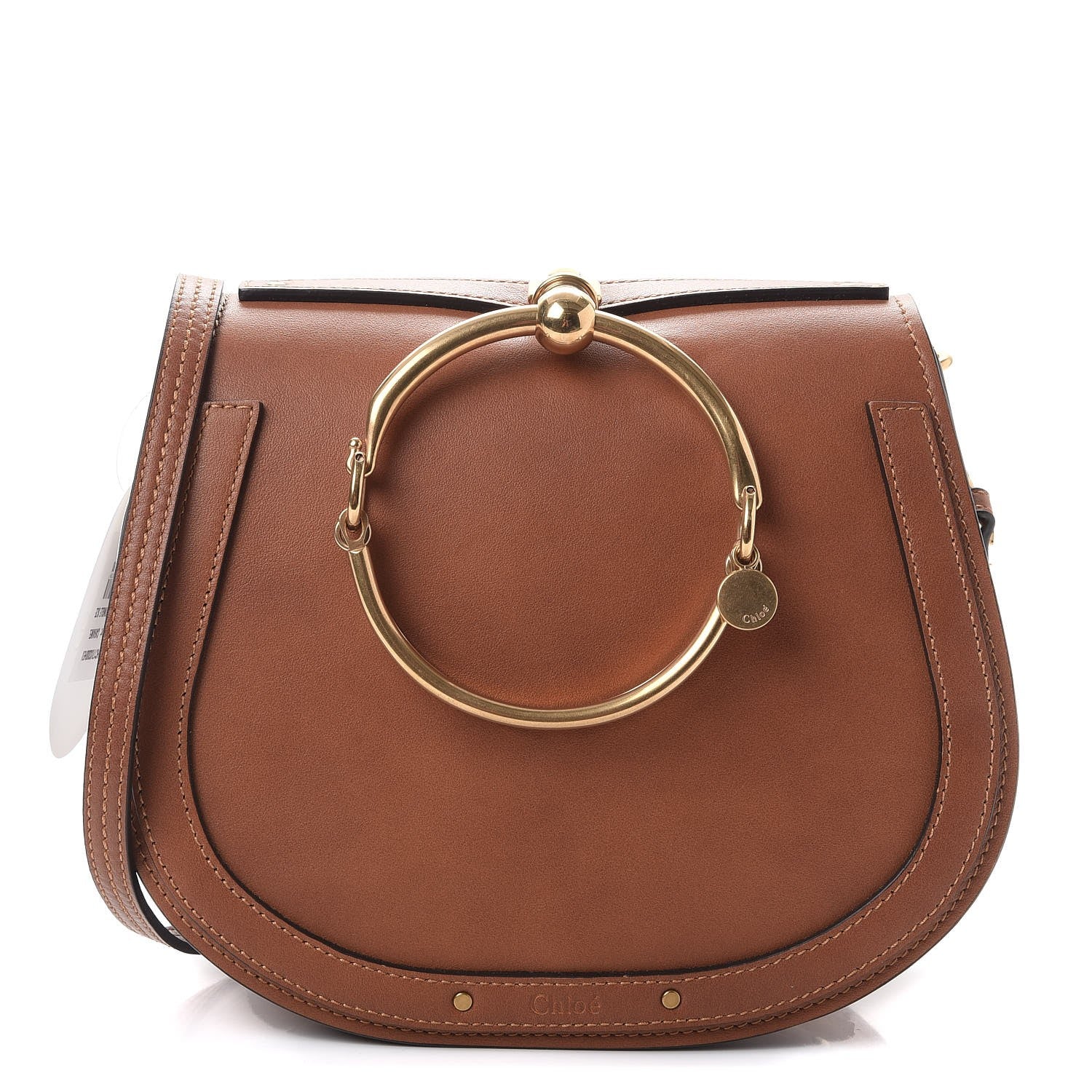 Chloe Calfskin Suede Medium Nile Bracelet Bag Caramel 1 of 8