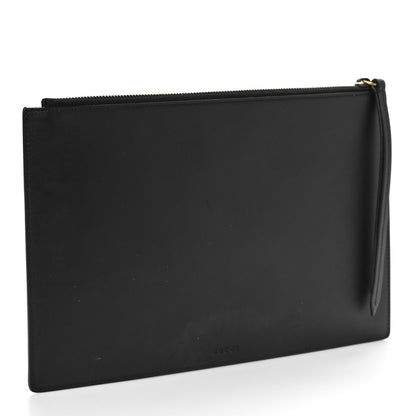Gucci Calfskin GucciGhost Life is Gucci Zip Pouch Black 3 of 10