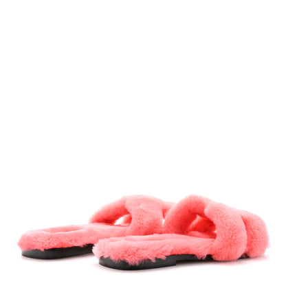 Hermes Woolskin Oran Sandals 40 Rose Du Desert 5 of 8