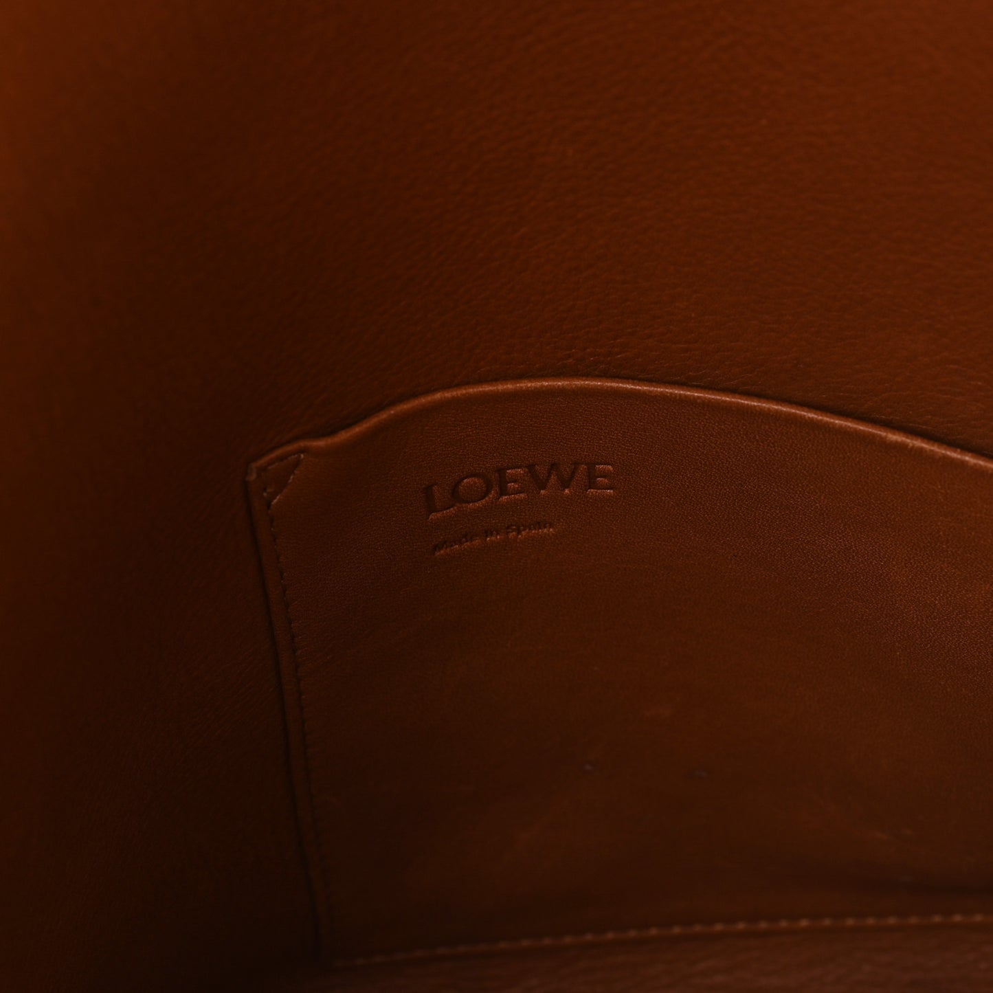 Calfskin Belted Balloon Bucket Shoulder Bag Tan