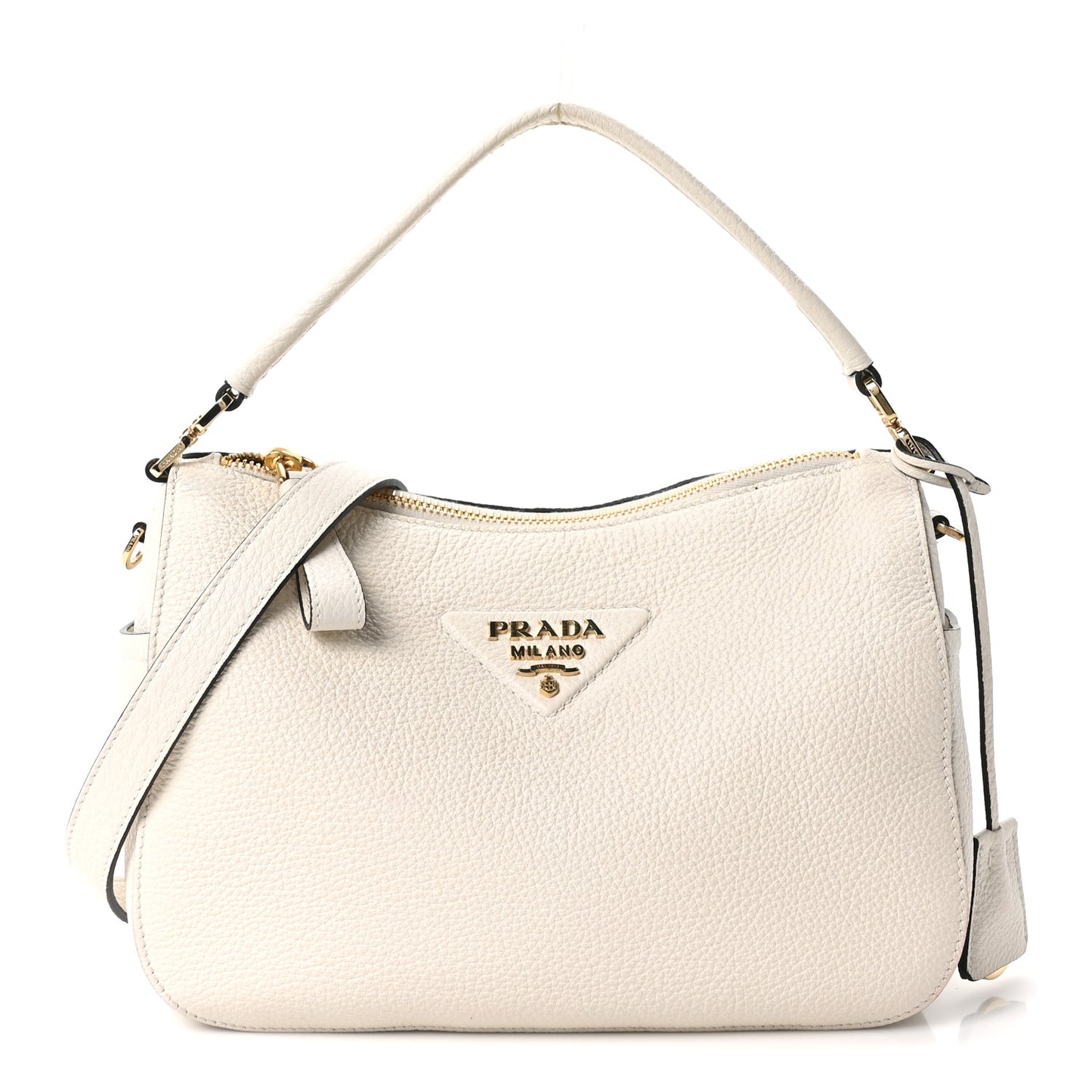 Vitello Daino Small Shoulder Bag White