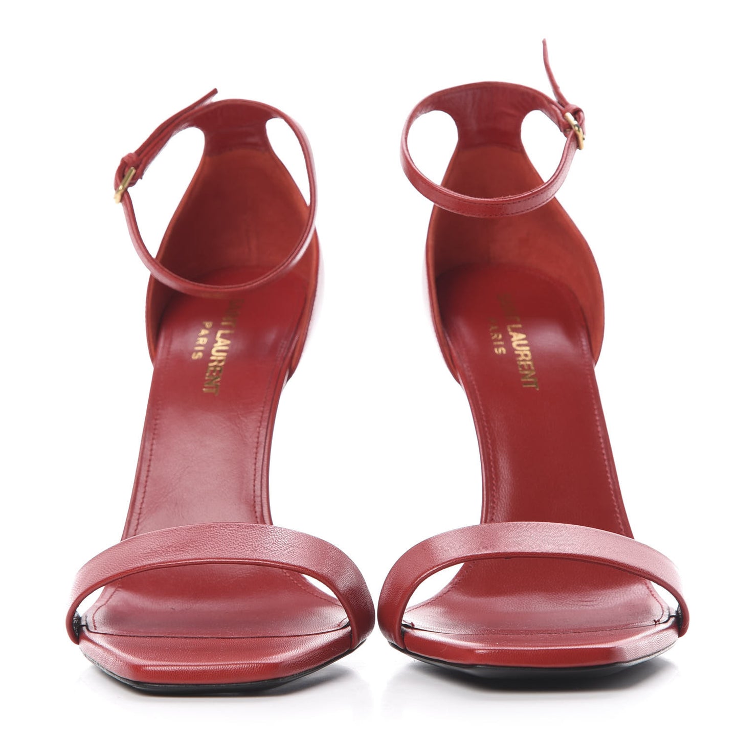 Calfskin Amber 105 Ankle Strap Sandals 39.5 Red