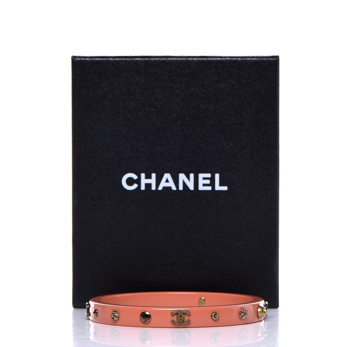 Resin Studded CC Bracelet Coral
