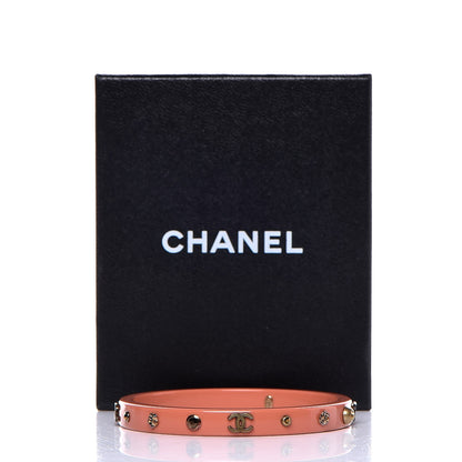 Chanel Resin Studded CC Bracelet Coral 5 of 5