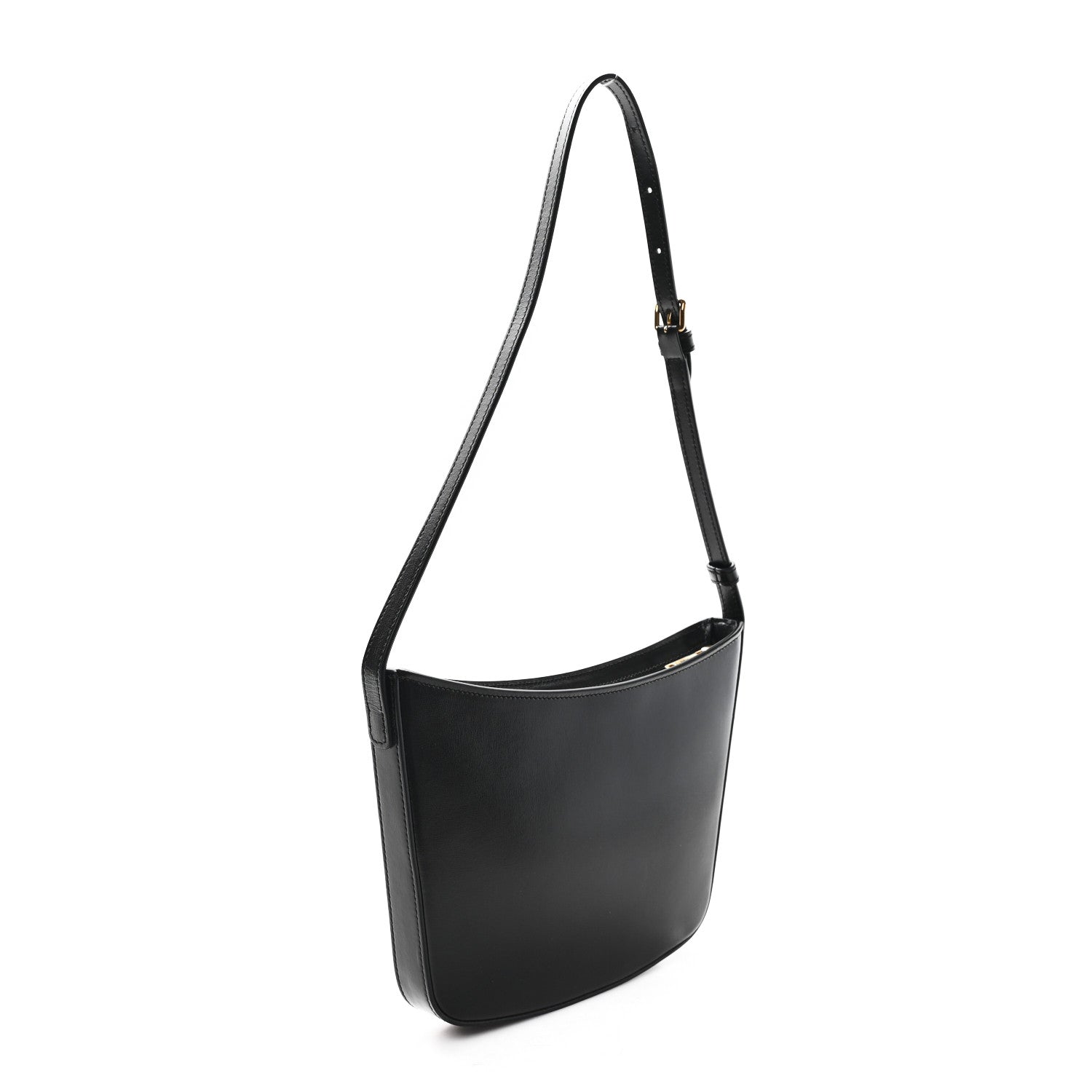 Celine Shiny Calfskin Medium Croque Bag Black 2 of 9