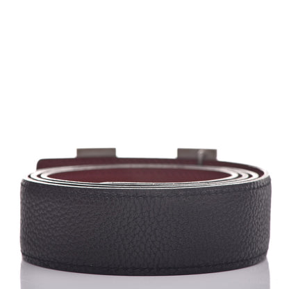 Hermes Togo Box 32mm H Belt 85 Black Rouge H 3 of 18
