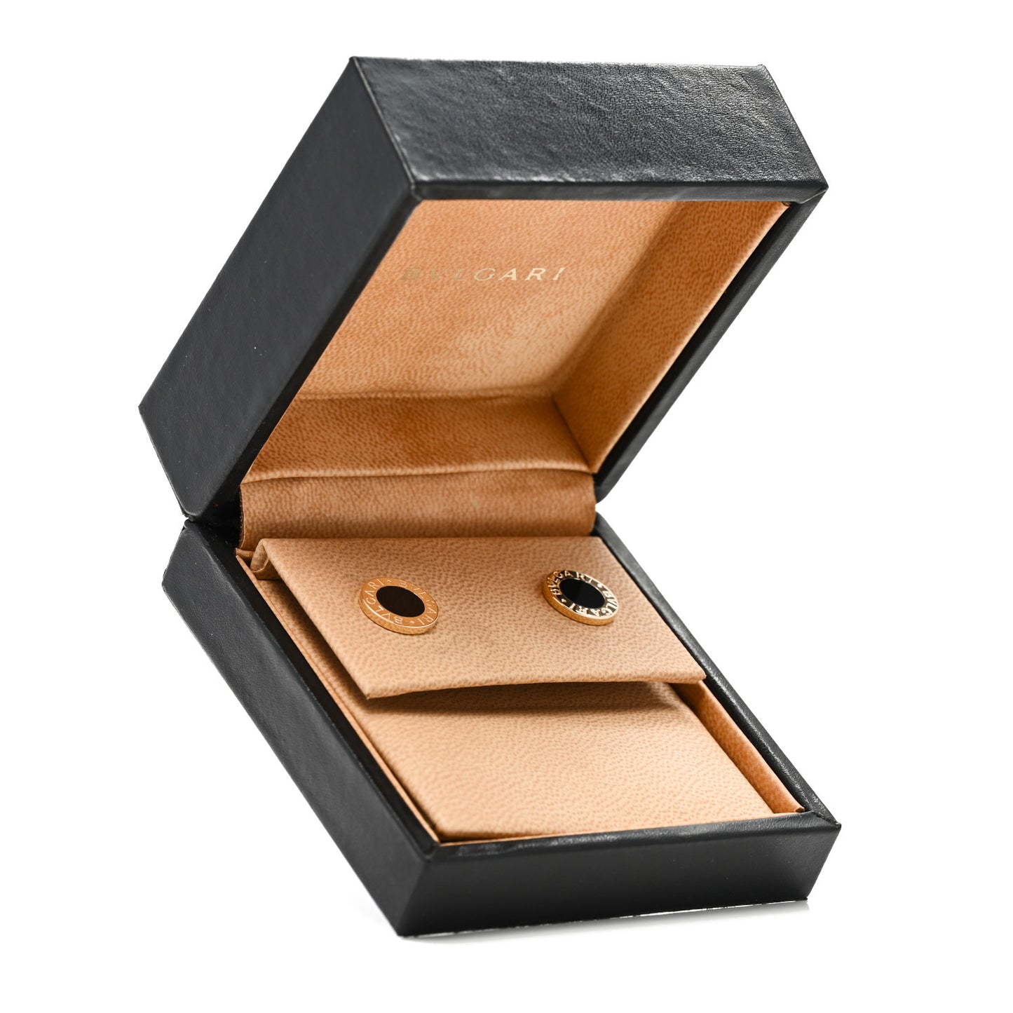 18K Yellow Gold Black Onyx BVLGARI BVLGARI Stud Earrings