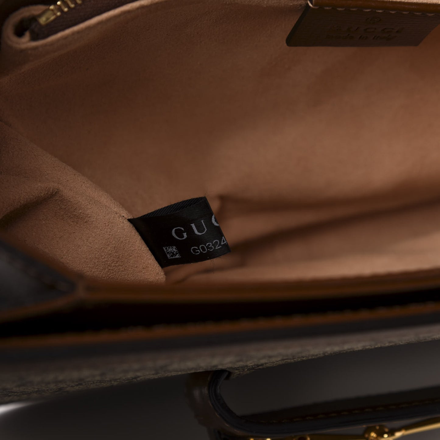 GG Supreme Monogram Horsebit 1955 Shoulder Bag Beige Brown Sugar