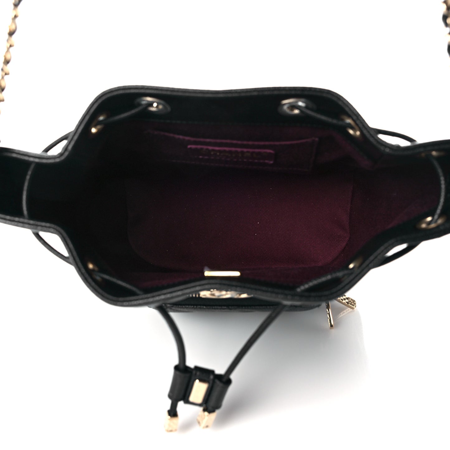 Caviar Quilted CC Pocket Bucket Bag Black