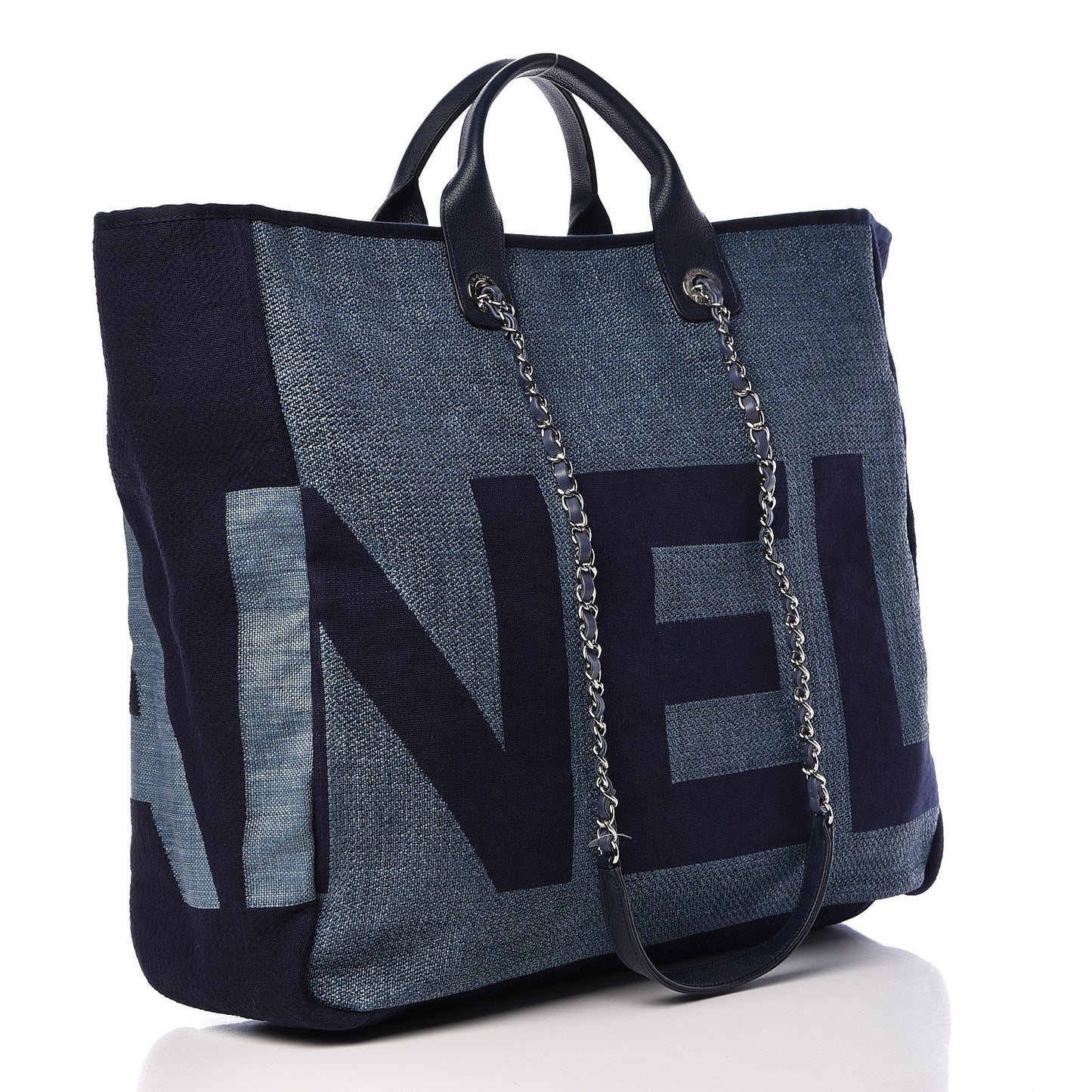 Canvas Large Shopping Tote Dark Blue