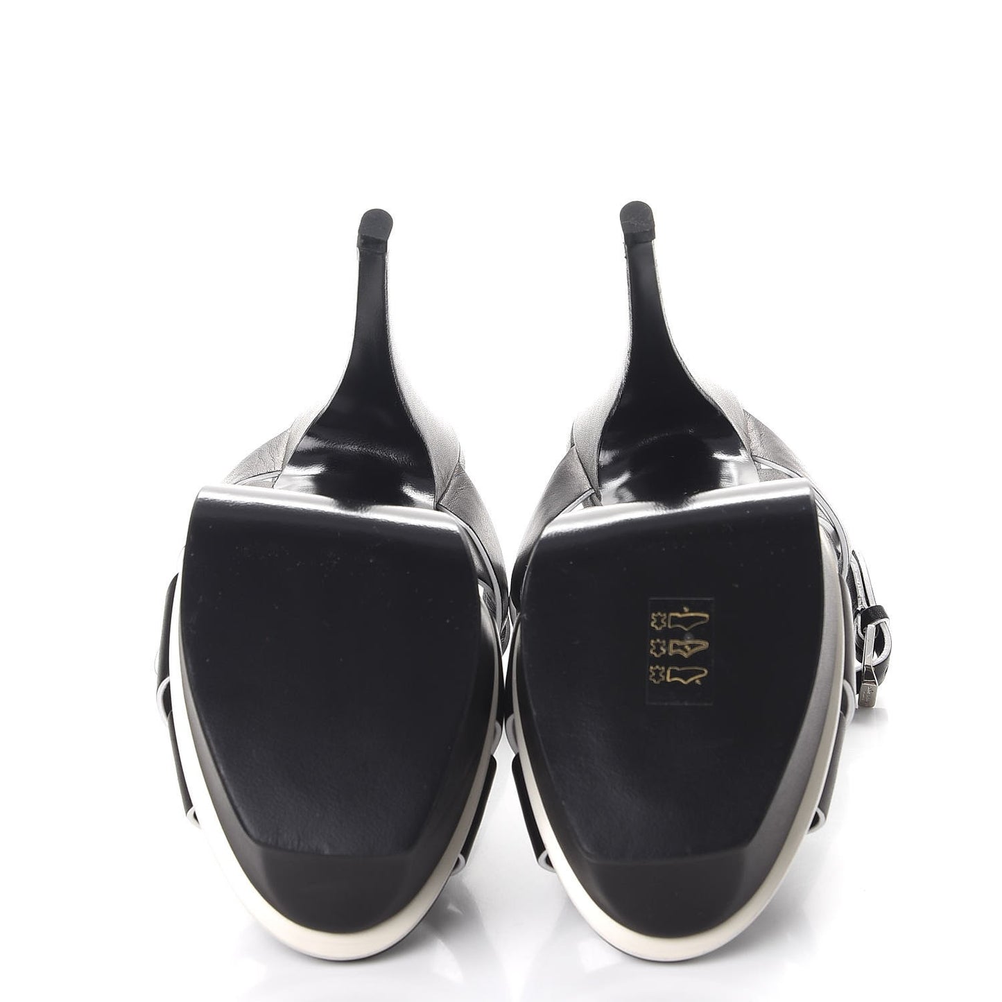 Calfskin Tribute 105 Platform Sandals 37 Black White