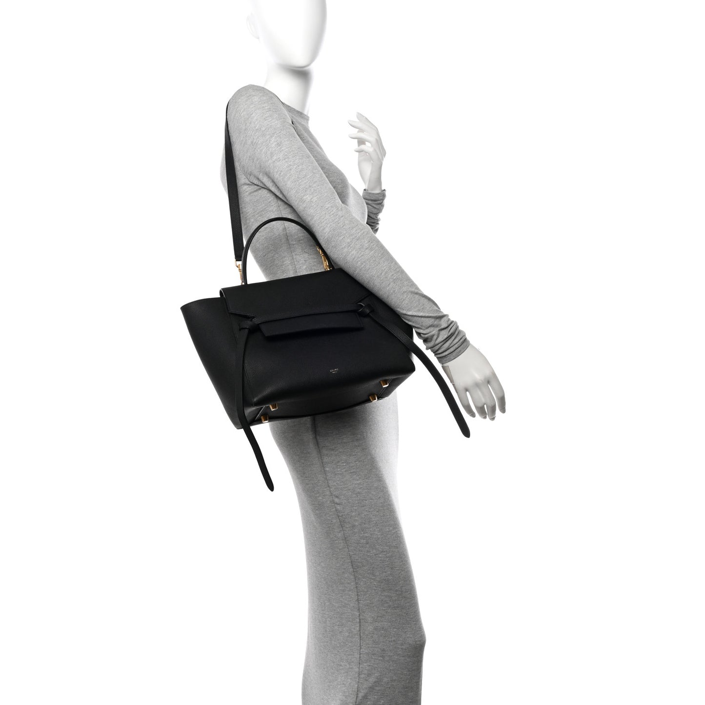 Grained Calfskin Mini Belt Bag Black