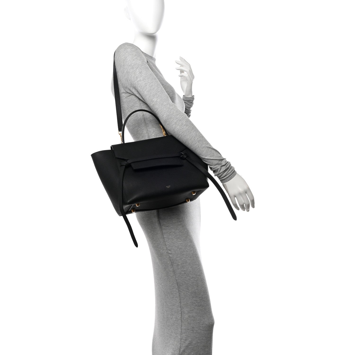 Celine Grained Calfskin Mini Belt Bag Black 2 of 17
